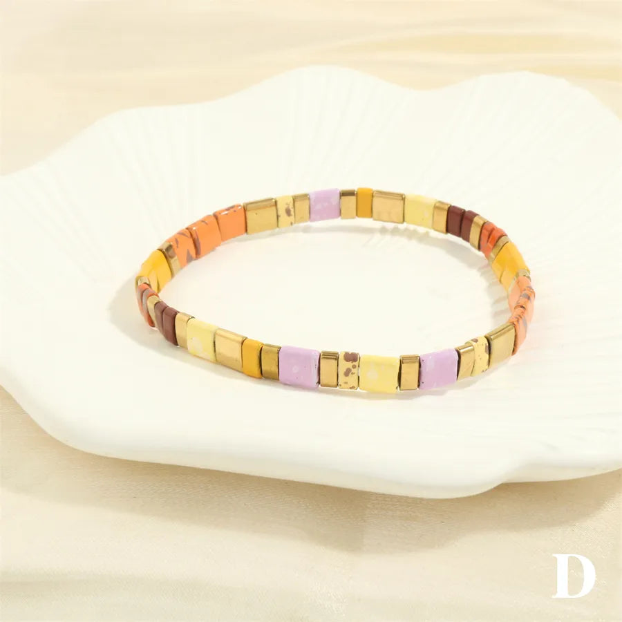 bohemian beach square copper 18k gold plated bracelets in bulk