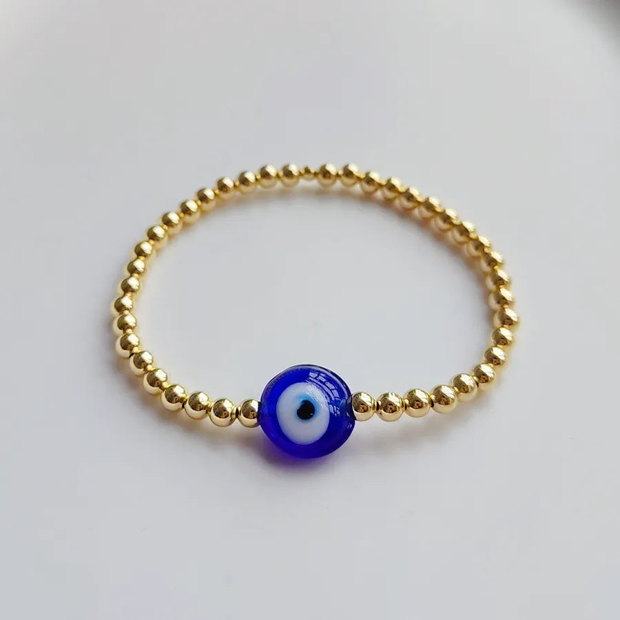 retro devil's eye glass copper plating 18k gold plated bracelets
