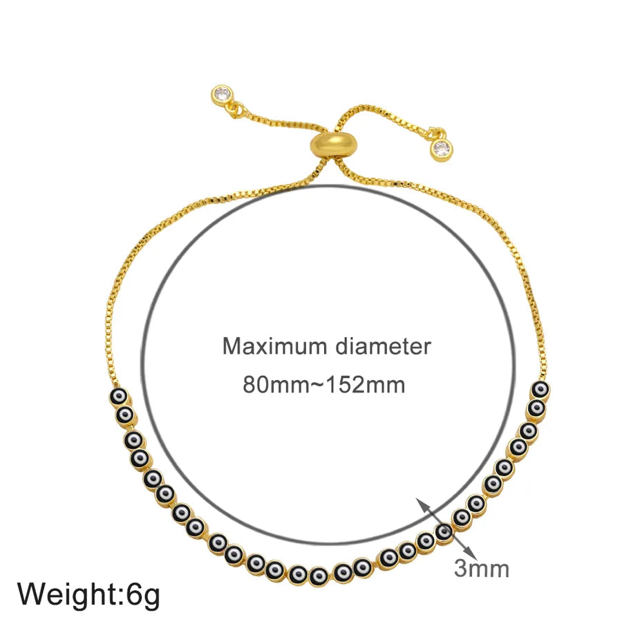 fashion devil's eye copper 18k gold plated bracelets in bulk