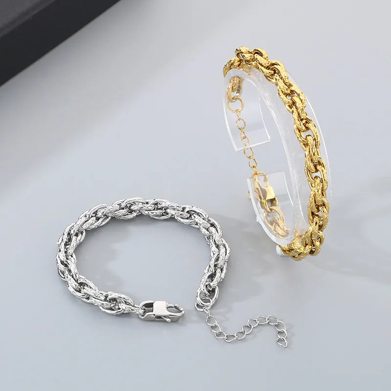 Simple Style Geometric 304 Stainless Steel 18K Gold Plated Bracelets In Bulk
