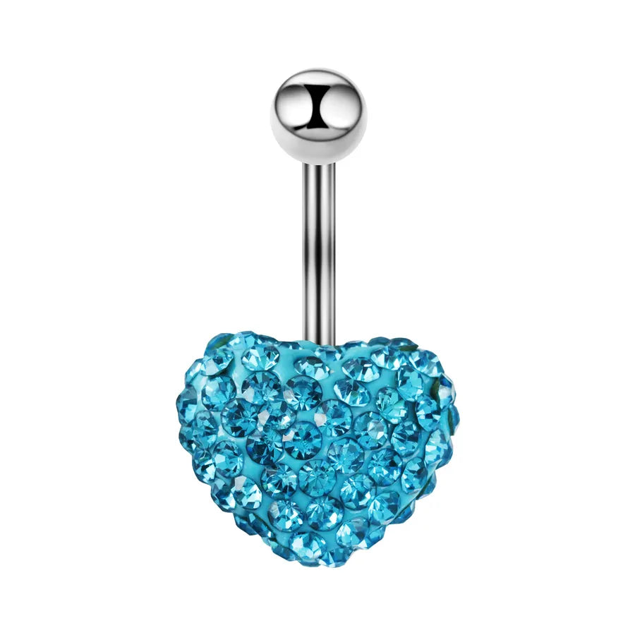 1 Piece Belly Rings Sexy Cool Style Heart Shape 316L Stainless Steel  Alloy Plating Rhinestones