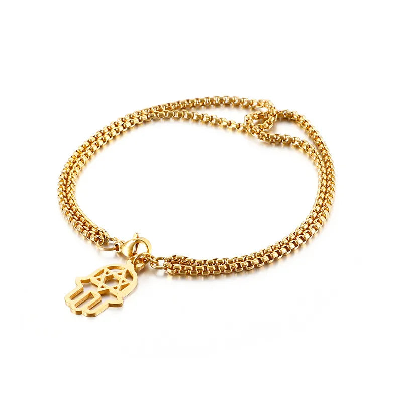 Fashion Letter Titanium Steel 18K Gold Plated Bracelets In Bulk