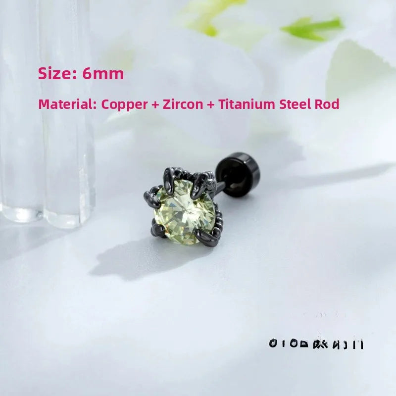 Unisex Dragon Ear Cartilage Rings & Studs with Claw Setting in 316L Stainless Steel, Multicolor