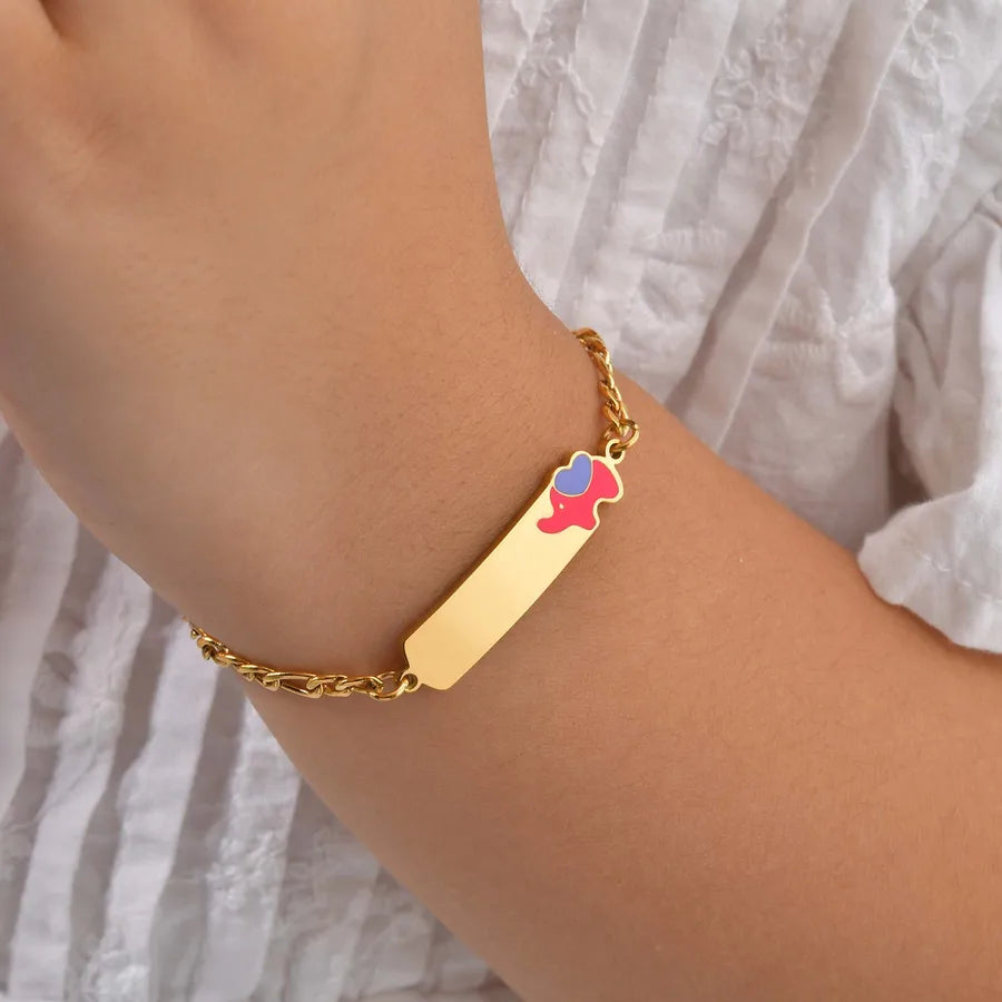 Basic Car Heart Shape Crown 304 Stainless Steel 18K Gold Plated Bracelets In Bulk