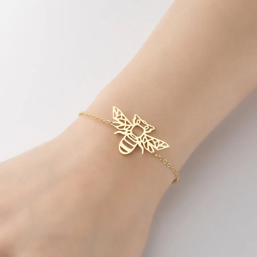 Cute Animal 201 Stainless Steel 18K Gold Plated Bracelets In Bulk