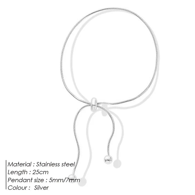 simple style solid color stainless steel 14k gold plated bracelets in bulk