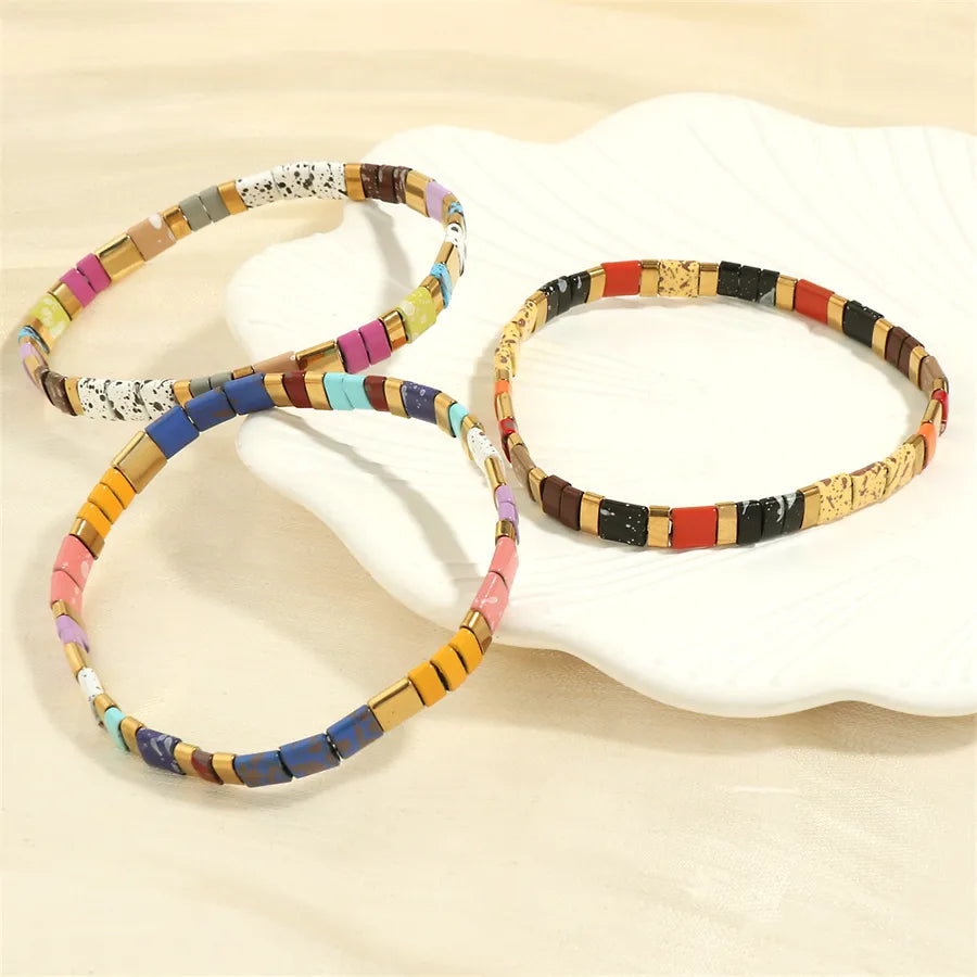 bohemian beach square copper 18k gold plated bracelets in bulk