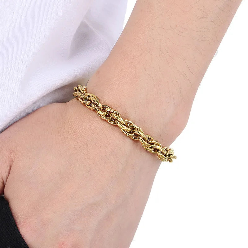 Simple Style Geometric 304 Stainless Steel 18K Gold Plated Bracelets In Bulk