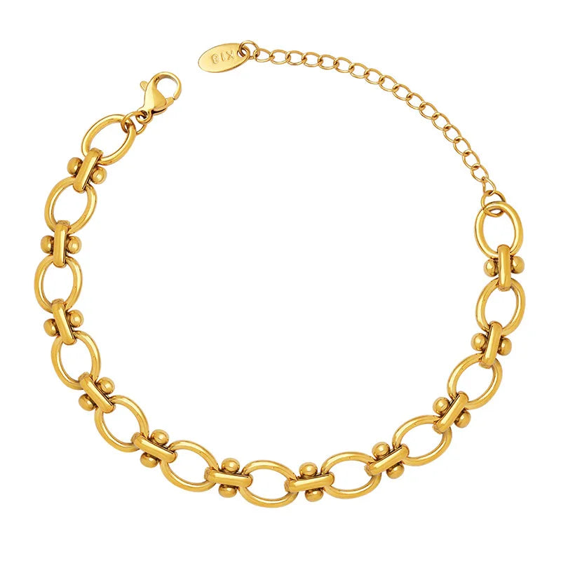 Simple Style Geometric Titanium Steel 18K Gold Plated Bracelets In Bulk