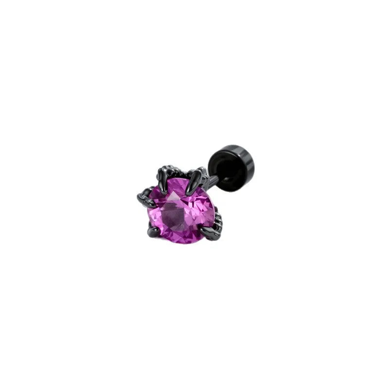Unisex Dragon Ear Cartilage Rings & Studs with Claw Setting in 316L Stainless Steel, Multicolor