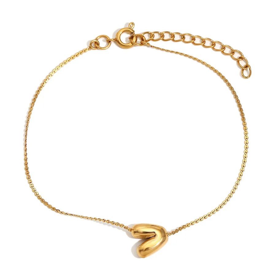 Simple Style Letter 304 Stainless Steel 18K Gold Plated  Bracelets In Bulk