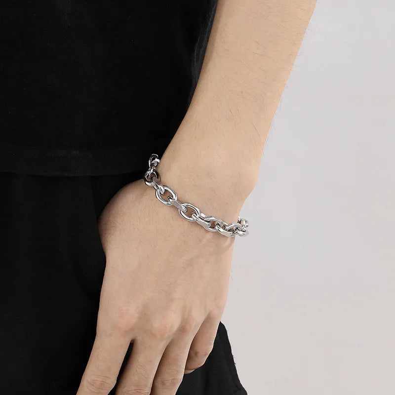 Simple Style Solid Color Titanium Steel 18K Gold Plated Bracelets In Bulk
