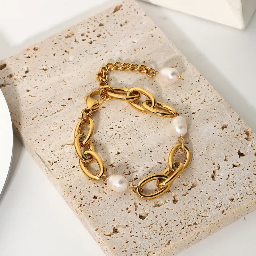 fashion geometric stainless steel gold plated bracelets