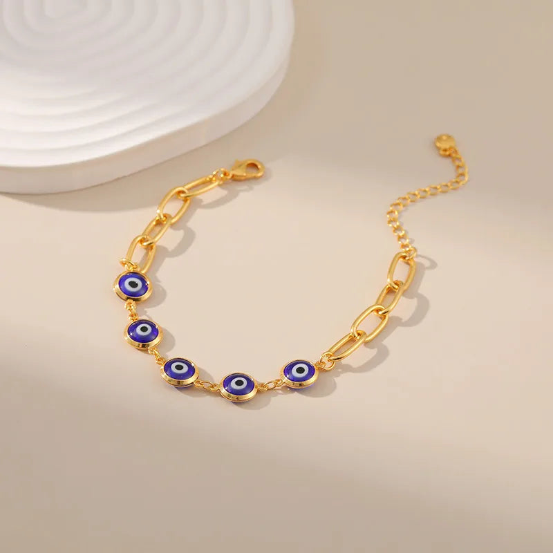 retro eye copper gold plated bracelets 1 piece