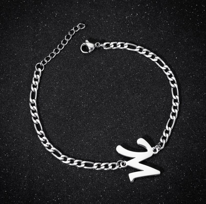 Fashion Letter 201 Stainless Steel 18K Gold Plated Bracelets In Bulk