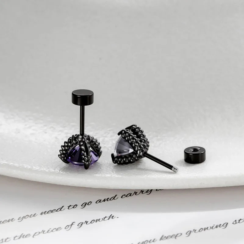 Unisex Dragon Ear Cartilage Rings & Studs with Claw Setting in 316L Stainless Steel, Multicolor