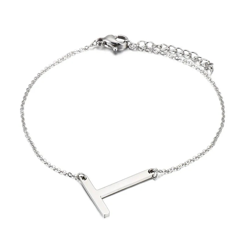 Simple Style Letter 304 Stainless Steel 18K Gold Plated Bracelets In Bulk