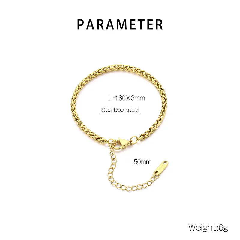 Simple Style Geometric 304 Stainless Steel 18K Gold Plated  Bracelets In Bulk