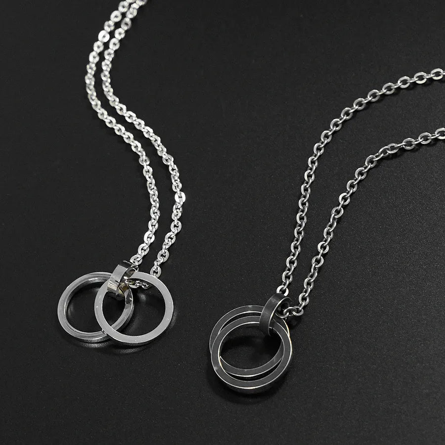 Hip-Hop Solid Color 304 Stainless Steel Polishing 18K Gold Plated Unisex Pendant Necklace