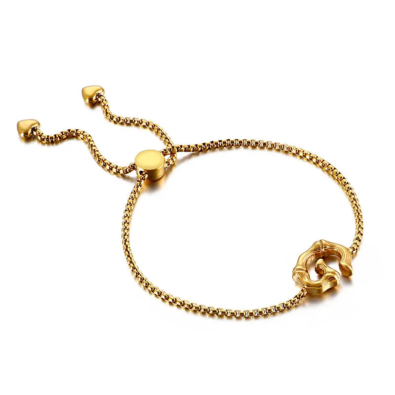 Letter Titanium Steel 18K Gold Plated Bracelets In Bulk