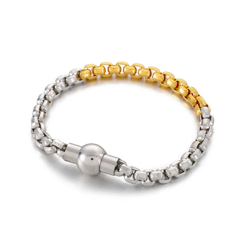 Fashion Geometric Titanium Steel 18K Gold Plated Bracelets In Bulk