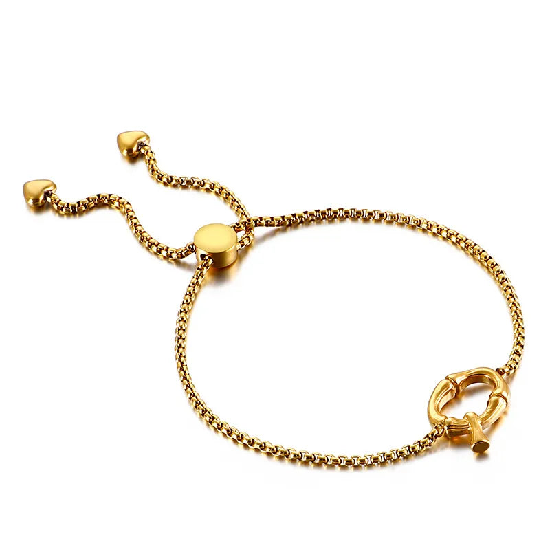 Letter Titanium Steel 18K Gold Plated Bracelets In Bulk
