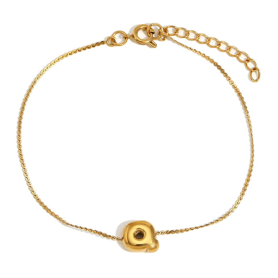 Simple Style Letter 304 Stainless Steel 18K Gold Plated  Bracelets In Bulk