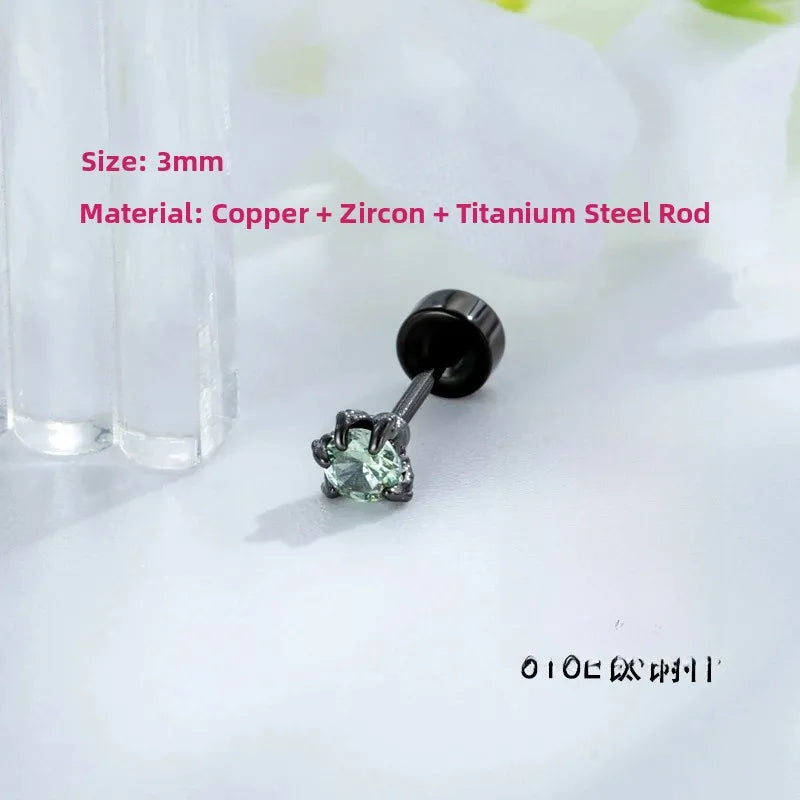 Unisex Dragon Ear Cartilage Rings & Studs with Claw Setting in 316L Stainless Steel, Multicolor