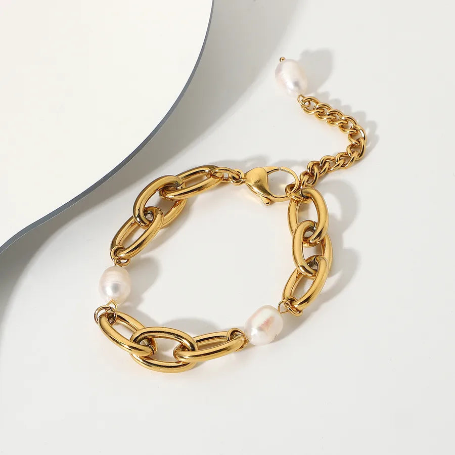 fashion geometric stainless steel gold plated bracelets