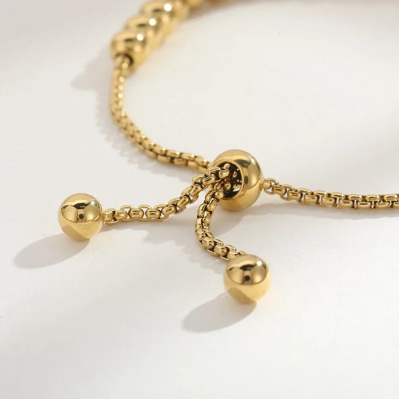 Sweet Heart Shape Titanium Steel 18K Gold Plated Bracelets In Bulk