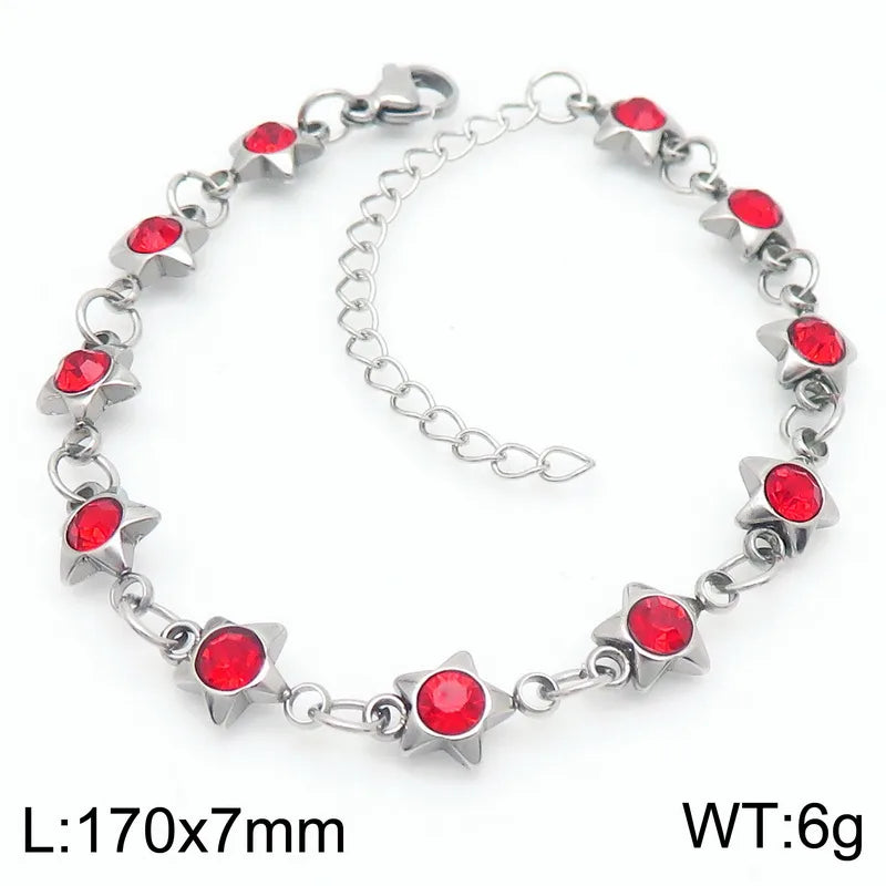 Simple Style Pentagram 304 Stainless Steel 18K Gold Plated Bracelets In Bulk
