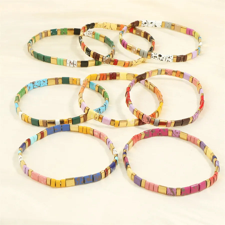 bohemian beach square copper 18k gold plated bracelets in bulk
