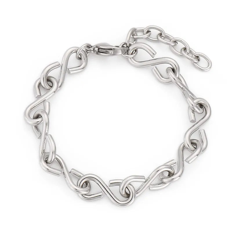 Fashion Number Titanium Steel 18K Gold Plated Bracelets In Bulk