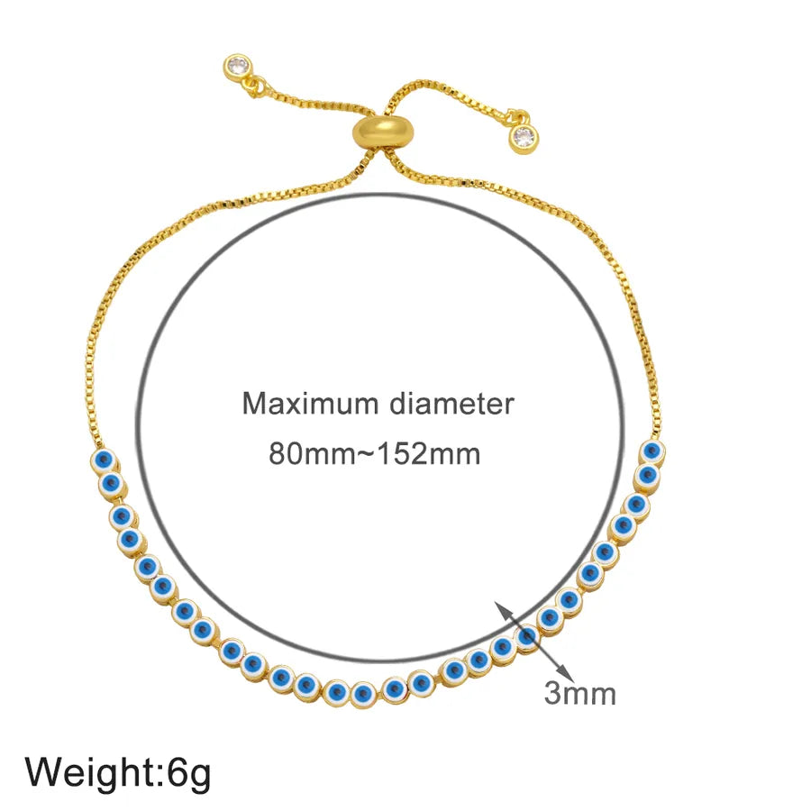 fashion devil's eye copper 18k gold plated bracelets in bulk