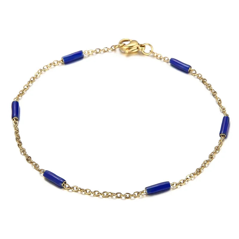 Elegant Solid Color Titanium Steel 18K Gold Plated Bracelets In Bulk