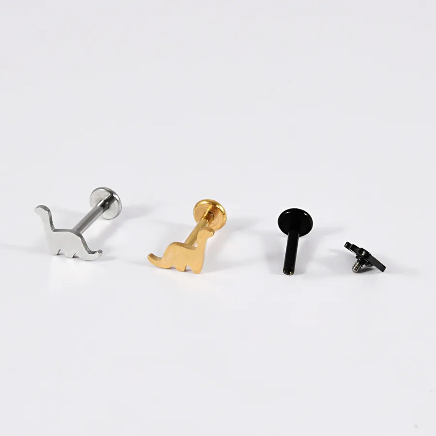 1 Piece Lip Rings Hip-Hop Hawaiian Rock Cat Skull 304 Stainless Steel Polishing Plating 18K Gold Plated Lip Rings Ear Cartilage Rings & Studs Nose Rings & Studs