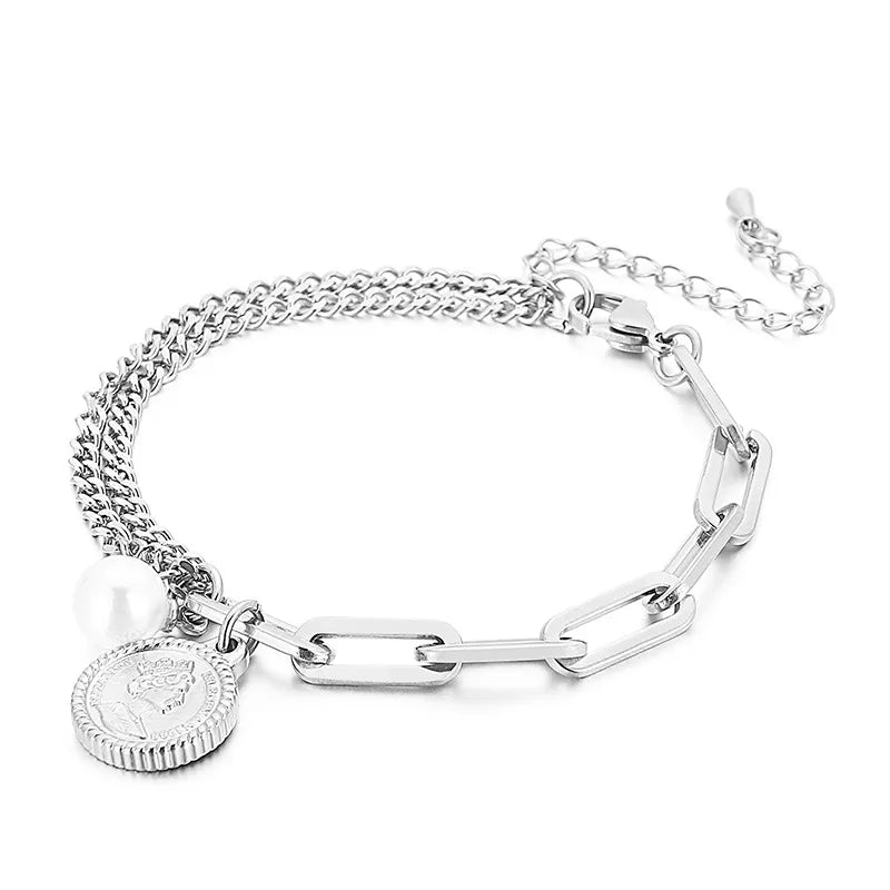Fashion Cartoon Character Titanium Steel 18K Gold Plated Bracelets In Bulk