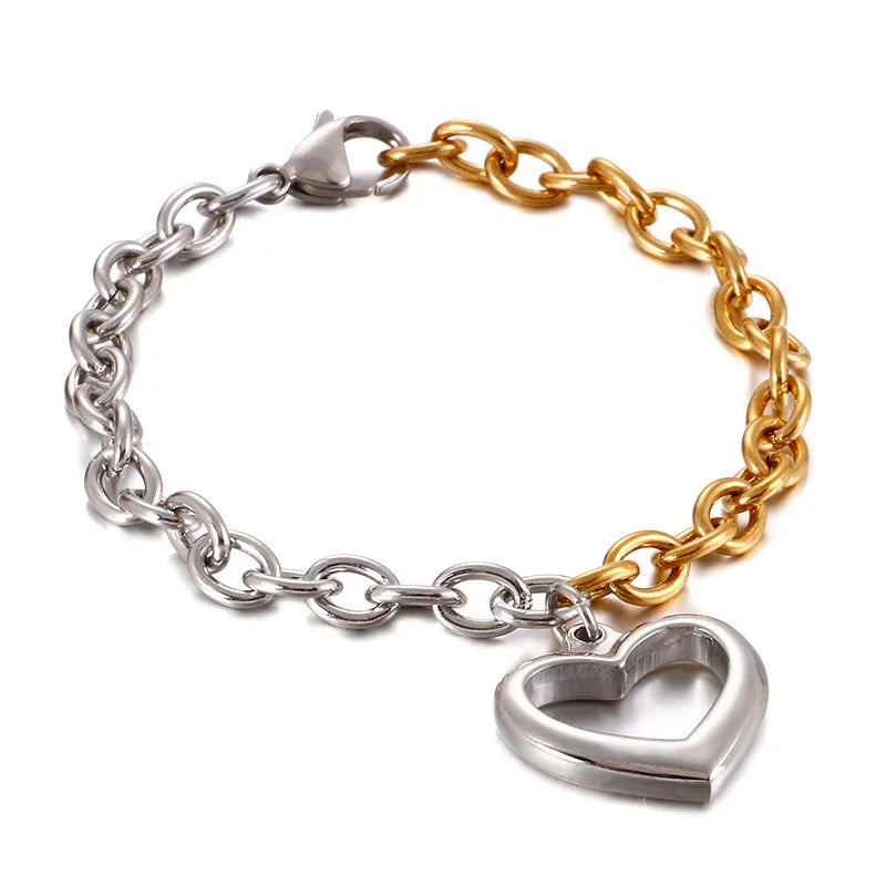 Heart Titanium Steel 18K Gold Plated Bracelets In Bulk