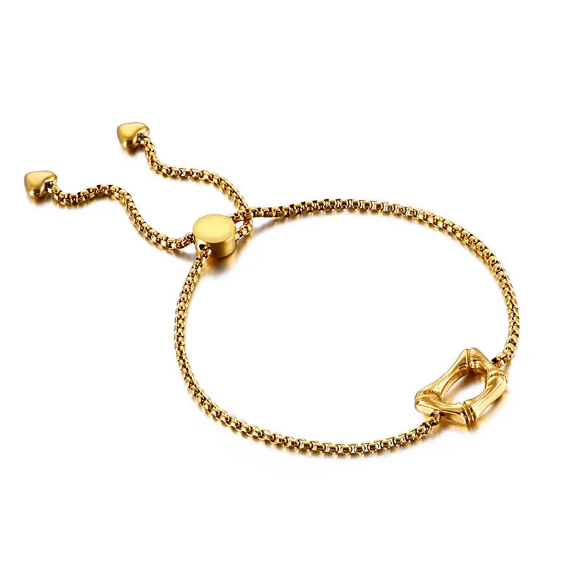 Letter Titanium Steel 18K Gold Plated Bracelets In Bulk