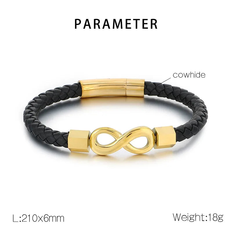 Business Infinity 304 Stainless Steel 18K Gold Plated  Bracelets In Bulk
