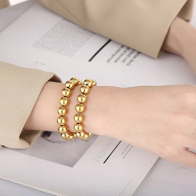 Casual Simple Style Geometric Stainless Steel 18K Gold Plated Bracelets In Bulk