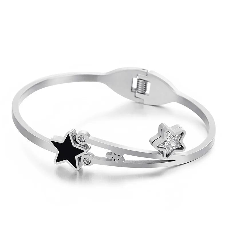 Vintage Style Star Titanium Steel 18K Gold Plated Bracelets In Bulk