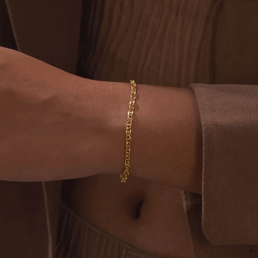 IG Style Geometric 201 Stainless Steel 18K Gold Plated Bracelets In Bulk