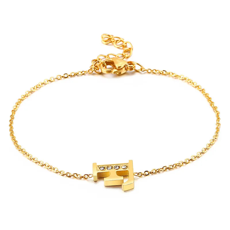 Fashion Letter Titanium Steel 18K Gold Plated Bracelets In Bulk