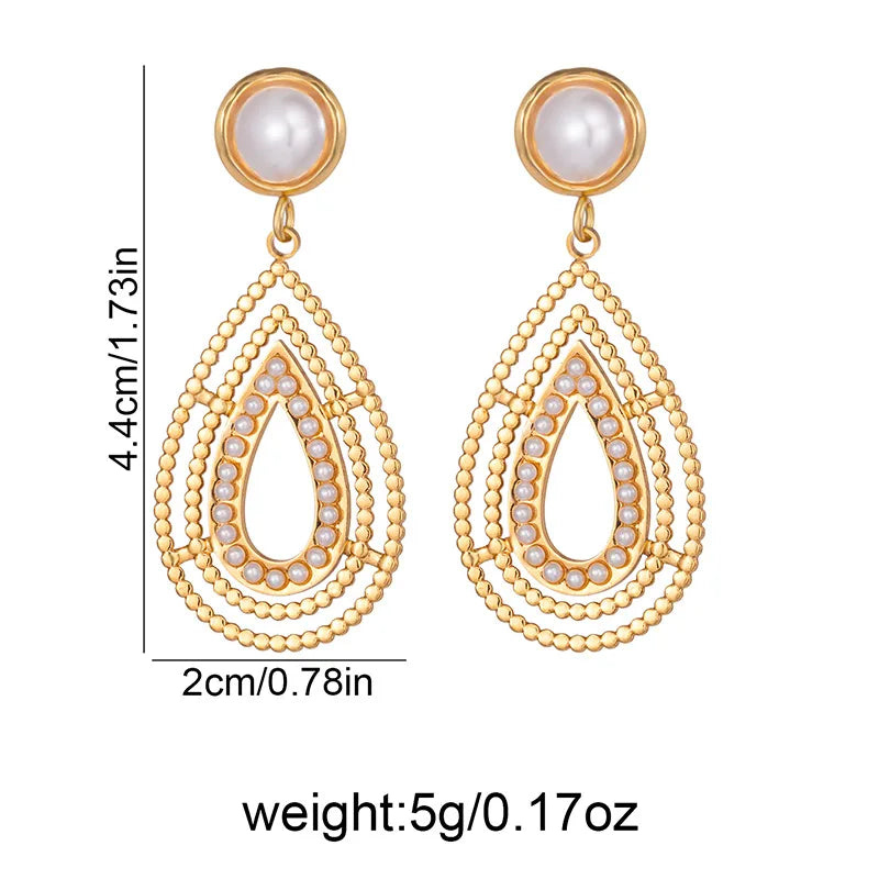 Exaggerated Style Round Stud Earrings for Women, Crafted from Titanium Steel in Steel Color