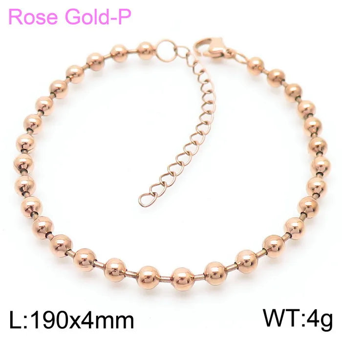 Simple Style Round Stainless Steel 18K Gold Plated Bracelets In Bulk