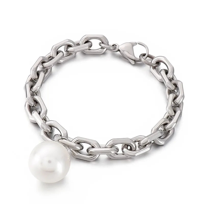 Fashion Geometric Stainless Steel 18K Gold Plated Bracelets In Bulk