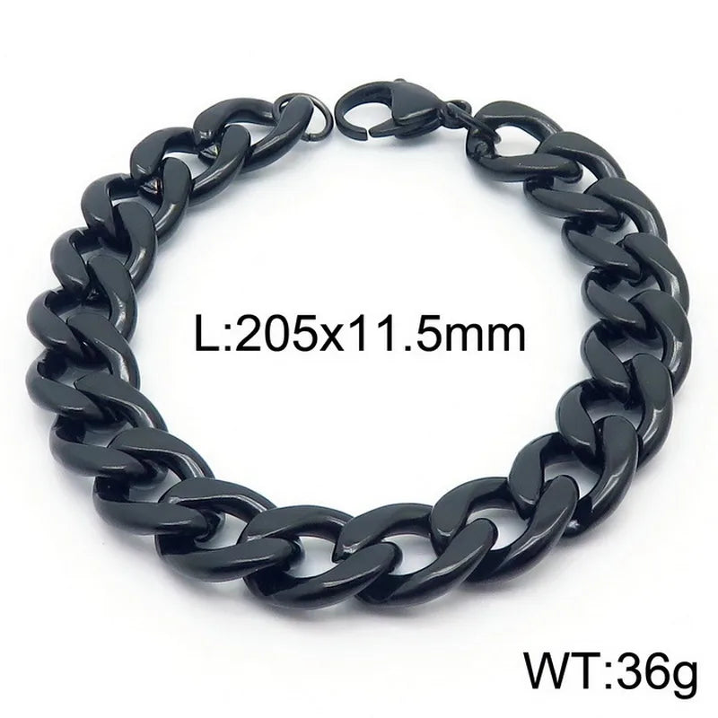Trendy Personalized Hip Hop Stainless Steel NK Chain Bracelet  Style Geometry Pattern Vacuum Plated 18K Gold
