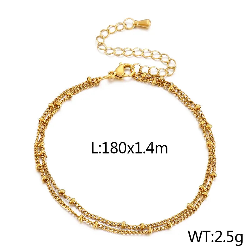 Basic Geometric Solid Color Titanium Steel 18K Gold Plated Bracelets In Bulk