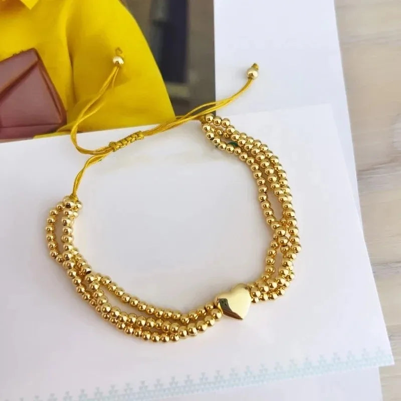 ig style heart shape copper 18k gold plated bracelets in bulk